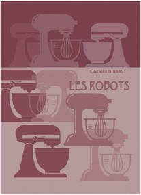 Žakárové kuchynské utierky Les Robots Framboise, 4 ks