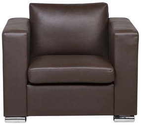 Hnedá 3-dielna kožená sedacia súprava HELSINKI Beliani