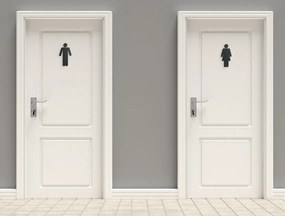 drevko Označenie WC Rozmer obrazu: 11 x 6 cm, Farba dekorácie: Čierna