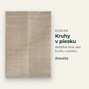 Angel Carpet, Kusový koberec Zafiro 19 Gold, 60x110, žltá, kancelária