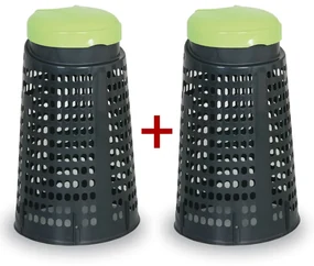 Odpadkový kôš plastový na vrecia 120 L - 1+1 ZADARMO čierny, zelená
