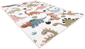 Koberec FUN Dino pre deti, krém
