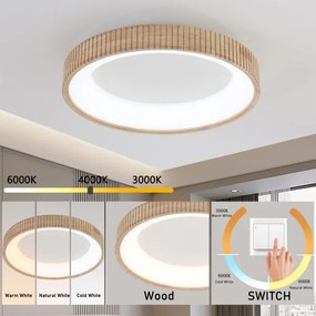 Brilagi - LED stropné svietidlo FALCON WOOD MODERN LED/40W/230V pr. 60 cm drevo