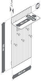 Vešiaková skriňa »HOLT« z bambusu s lamelovými prvkami