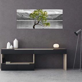 Obraz stromu uprostred jazera (120x50 cm)
