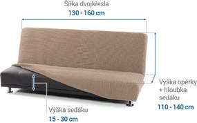 Super strečové poťahy NIAGARA oriešková dvojkreslo s drevenými rúčkami (š. 130 - 160 cm)