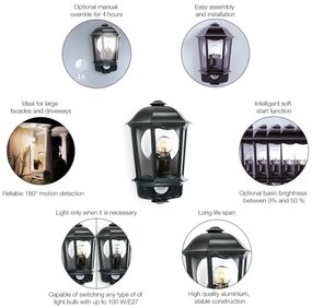 Steinel 644413 - Vonkajšie senzorové svietidlo L 190 S 1xE27/100W/230V IP44