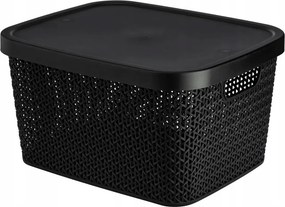 Multifunkčný kôš s vekom, úložný box s vekom 7l ALTOM - čierny