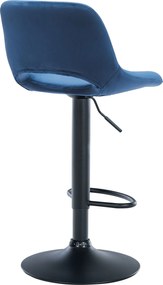 Barová stolička Camden - zamat, čierny rám - Modrá