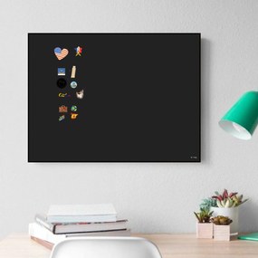 Toptabule.sk  Čierna tabuľa na magnetky PREMIUM v hliníkovom čiernom ráme 90x60 cm