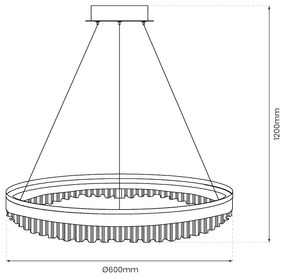 Závesné LED svietidlo Preciosa, 1x LED 52w, 4000k, g
