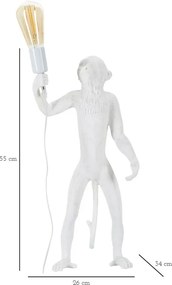 Stolná lampa Opica 55 cm biela