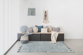 Lorena Canals, Ručne tkaný kusový koberec Hippy Stars Aqua Blue, 120x175, modrá, detská izba