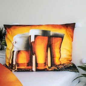 Jantárové bavlnené obliečky na jednolôžko 140x200 cm Beer – Jerry Fabrics