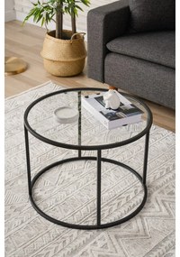 Berlín Čierny konferenčný stolík, 60 cm