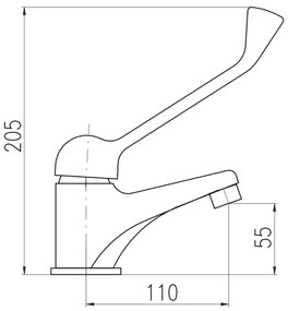 RAV Slezák SA626.0 - Umývadlová batéria s lekárskou pákou SAZAVA lesklý chróm