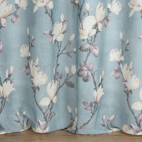 Dekorstudio Dekoračný etamínový záves LUNA s kvetinovým motívom 140x250cm - sivý