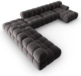 Tmavosivá zamatová pohovka 379 cm Bellis – Micadoni Home