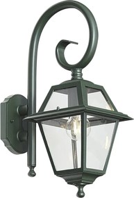 Klasické vonkajšie nástenné svietidlo tmavozelené IP44 - Berta