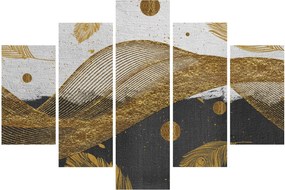 Obraz - Zlaté pierka (150x105 cm)