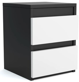 VIKI komoda s 2 zásuvkami Čierna/biela