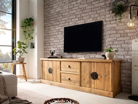 furniture-nabytek.cz - Masívny TV stolík Laredo z borovice, lakovaný, prírodná farba