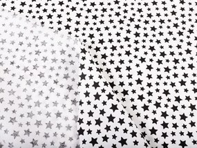 Biante Detský bavlnený záves Sandra SA-310 Čierne hviezdičky na bielom 150x220 cm