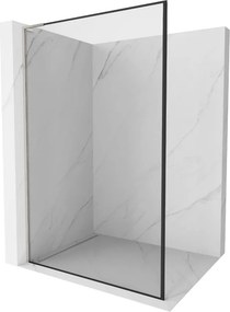 Mexen Kioto L, sprchová zástena Walk-In 100 x 200 cm, 8mm číre sklo čierny vzor, brúsená oceľ profil, 800-100-103-97-70