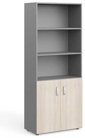 Vysoká skriňa Manager 79,9 x 42,2 x 196,5 cm, agát svetlý / sivá