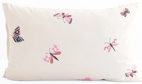 Bavlnená obliečka na vankúš Renforcé 40 × 60 cm – Motýlci béžová