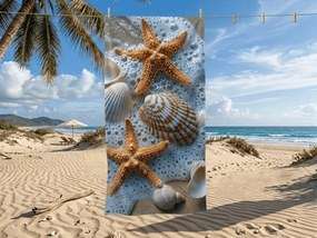 Rýchloschnúca plážová osuška SEA STARS farebná 70 x 140 cm, 100% mikrovlákno