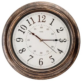 Nástenné hodiny pr. 40 cm 1xAA bronz/biela