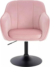 LuxuryForm DESIGN Stolička AVOLA VELUR na čiernom tanieri - svetlo ružová