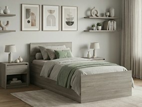 Posteľ SOFIA 90 x 200 cm, dub hľuzovka Rošt: Bez roštu, Matrac: Matrac Somnia 18 cm