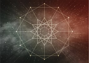 Sklenený obraz - Vesmírny dodecagram (70x50 cm)
