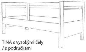 BMB TINA - masívna buková posteľ 90 x 200 cm pravá, buk masív