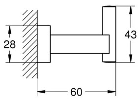 GROHE 40511AL1 - Háčik na župan ESSENTIALS CUBE grafit