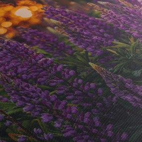 Obraz kvetov vlčieho bôbu (s hodinami) (90x30 cm)