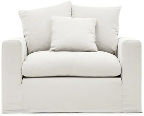 Biele ľanové kreslo Nora – Kave Home