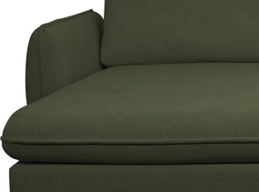 Rohová sedačka Salma, tmavo zelená látka, univerzálna pravá/ľavá