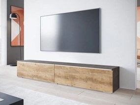 TV skrinka Dlone 180, Farby: matera / gaštan breslau, Osvetlenie: osvetlenie LED biele