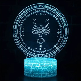 3Dmix 3DL-WD081 – 3D LED nočná lampa - znamenie zverokruku Škorpión (Wood)