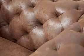 (2811) MODERNO TEMPO Chesterfield kreslo antik hnedé