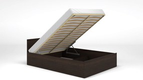 Posteľ s matracom, roštom a úložným priestorom - WENGE​​- šírka 120cm