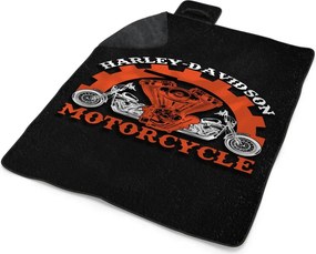 Sablio Plážová deka Harley-Davidson motor Čierne pozadie: 200x140 cm