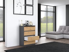 Komoda Musecalo 2 (antracit + dub artisan). Akcia -23%. Vlastná spoľahlivá doprava až k Vám domov. 1132787