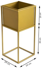 KOVOVÝ KVETINÁČ SO STOJANOM PLAIN 50X24 CM ZLATÁ