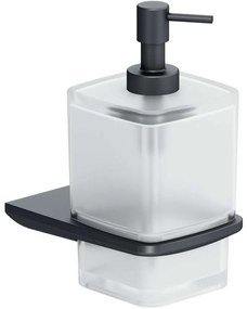 KIELLE Vega dávkovač tekutého mydla, matné sklo/matná čierna, 40118004