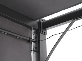 Zahradní pergola s LED solárním osvětlením BestBerg BBGG-51 / 300 x 400 x 215 cm / šedá