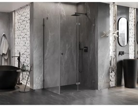 Mexen Lunar-F, 1-krídlový sprchový kút so skladacími dverami, pravý, 85 x 80 cm, 8mm číre sklo, grafitový profil, 836-085-080-66-00-P